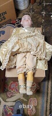 Big large 30 Antique DEP Germany Bisque porcelain Child Baby Doll needs work