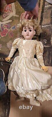 Big large 30 Antique DEP Germany Bisque porcelain Child Baby Doll needs work
