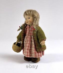 Birgitte Frigast Nordic Fairytale Bisque Pixie Gnome Doll'Bette' w pinecones