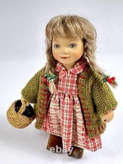 Birgitte Frigast Nordic Fairytale Bisque Pixie Gnome Doll'Bette' w pinecones