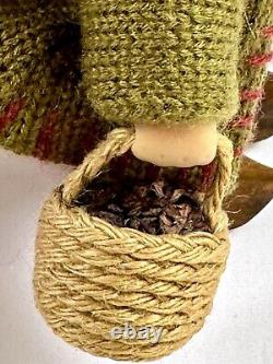 Birgitte Frigast Nordic Fairytale Bisque Pixie Gnome Doll'Bette' w pinecones