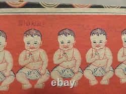 Bisque Porcelain Jointed Quintuplet Dolls Made in Japan Original Box