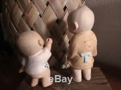 Boy Dolls Figurines Porcelain Bisque Gumps Hakata 5 & 6.5 Vintage 2 Japanese