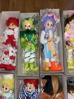 Brinn's Collectible Vintage Calendar Clown Dolls Set Of 12 JANUARY -DECEMBER
