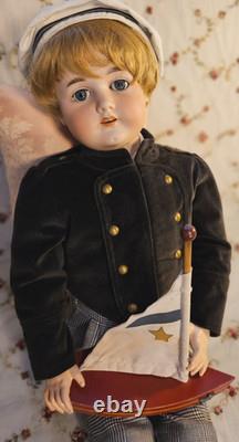 CHARMING! 33 Antique German BOY DOLL -Bergman BJB, Cute Outfit, Sleep eyes