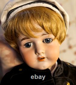 CHARMING! 33 Antique German BOY DOLL -Bergman BJB, Cute Outfit, Sleep eyes