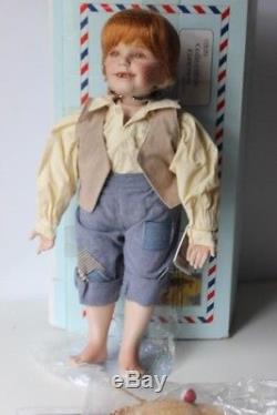 COLLECTIBLE CONCEPTS 18 Porcelain Doll RARE huckleberry Finn NIB Vintage Large