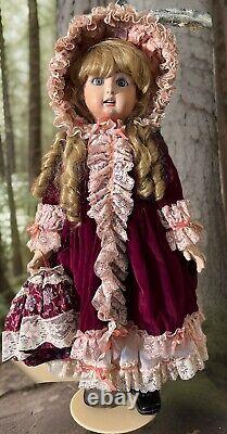 Campbell Reproduction Antique Composite/Porc. Doll 31 in, 1983 By L. Vanderbly