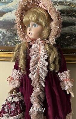 Campbell Reproduction Antique Composite/Porc. Doll 31 in, 1983 By L. Vanderbly