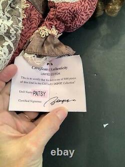 Cathay Collection Victorian Porcelain Doll Brown Lace Dress Coat Hat 20 Tall