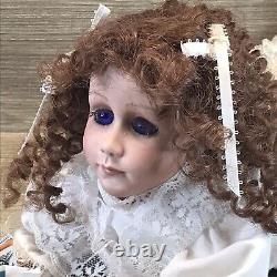 Catherine Mather Rare Vtg Porcelain Doll laying Down Reading A Book Moveable 14