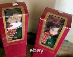 Christmas Carolers CAROLING KIDS Porcelain Dolls TAIWAN VINTAGE withBoxes