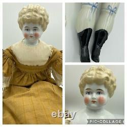 Civil War Era CHINA HEAD High Brow DOLL 25 Blond Hair