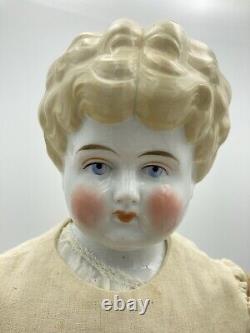 Civil War Era CHINA HEAD High Brow DOLL 25 Blond Hair