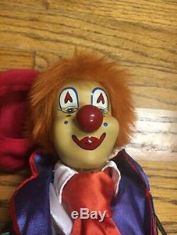 Clown Porcelain Doll Wind Up Musical Animated Moving 13 Vintage Adorable