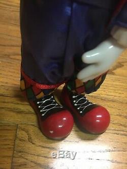 Clown Porcelain Doll Wind Up Musical Animated Moving 13 Vintage Adorable