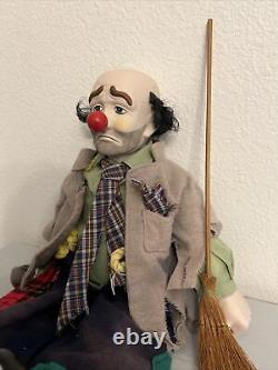Clyde The Hobo Clown Dynasty Vintage (1983) Porcelain Clown Doll (pre-owned)