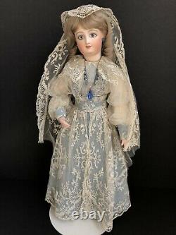 Collectible Porcelain Reproduction of Antique French Fashion Smiling Bru Doll