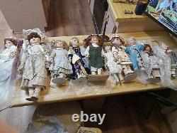 Collection Of 10 Porcelain Dolls Vintage Rare