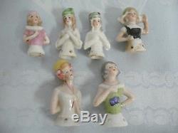 Collection Of 19 Vintage/antique Porcelain Half Dolls, Most German