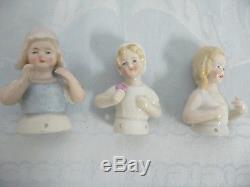 Collection Of 19 Vintage/antique Porcelain Half Dolls, Most German