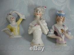 Collection Of 19 Vintage/antique Porcelain Half Dolls, Most German