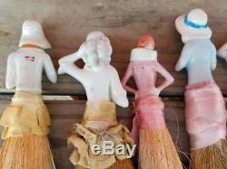 Collection Vintage Porcelain Half Whisk Broom Doll Antique 8 estate lot rare 30s