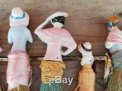 Collection Vintage Porcelain Half Whisk Broom Doll Antique 8 estate lot rare 30s