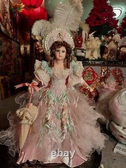 Court of Dolls 26 Pink Antique Victorian Jumeau Reproduction Porcelain Doll