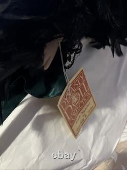 Cr. 1980 Dynasty Doll Collection Porcelain 26inch Tall Doll in Green Gown Rare