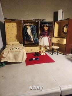 Cracker Barrel Rare Vintage Porcelain Doll Trunk Armoire with Murphy Bed