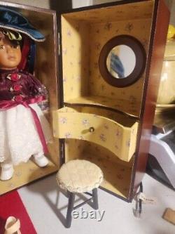 Cracker Barrel Rare Vintage Porcelain Doll Trunk Armoire with Murphy Bed
