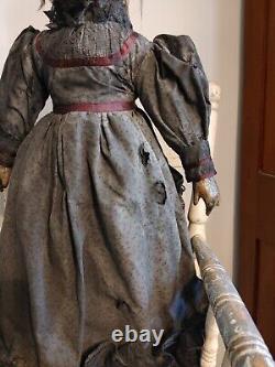 Creepy Doll Vintage Witch OOAK Horror Antique Scary Haunted Spooky Gothic Large