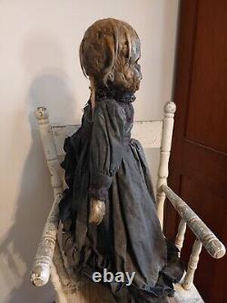 Creepy Doll Vintage Witch OOAK Horror Antique Scary Haunted Spooky Gothic Large