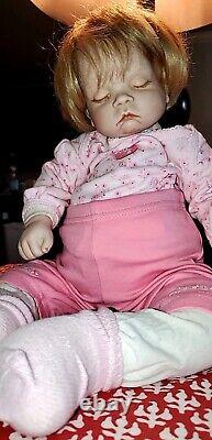 Cute Vtg 86 Porcelain Sugar Britches Sleepy Bonde Real Baby Doll Pnk #EvezBeadz