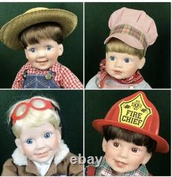 Danbury Mint Boys And Toys COMPLETE Vintage Porcelain Doll Collection Lot of 4