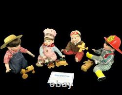 Danbury Mint Boys And Toys COMPLETE Vintage Porcelain Doll Collection Lot of 4