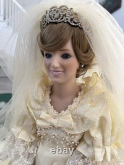 Danbury Mint Princess Diana Bride Doll & Flower Girl Royal Wedding COA Vintage