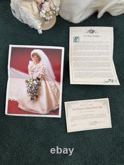 Danbury Mint Princess Diana Bride Doll & Flower Girl Royal Wedding COA Vintage