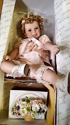 Danbury Mint Vintage Porcelain Shirley Temple Doll, Sitting, Uranium Eyes