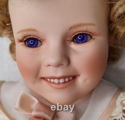 Danbury Mint Vintage Porcelain Shirley Temple Doll, Sitting, Uranium Eyes