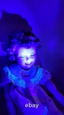 Danbury Mint Vintage Porcelain Shirley Temple Doll, Sitting, Uranium Eyes