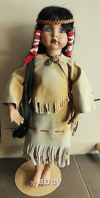 Dianna Effner Designer Porcelain Doll, Emily American Indian Vintage Doll