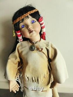 Dianna Effner Designer Porcelain Doll, Emily American Indian Vintage Doll