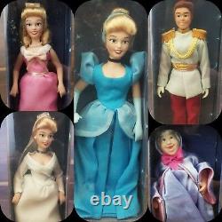 Disney Porcelain China Vintage Doll Detailed Collection Cinderella Rare 5 set