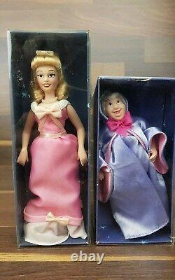 Disney Porcelain China Vintage Doll Detailed Collection Cinderella Rare 5 set