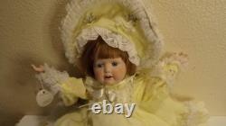 Dolls by Jeri All Porcelain Doll Jointed Very Limited Vintage Yellow Dress