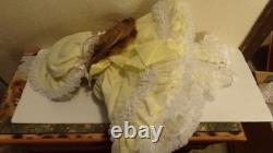 Dolls by Jeri All Porcelain Doll Jointed Very Limited Vintage Yellow Dress