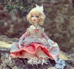 Dominique. Handmade doll, Boudoir Collectible Art Doll, Vintage style, OOAK