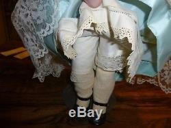 EARLY 1900's 24 QUEEN LOUISE JOINTED BODY BISQUE PORCELAIN DOLL WITH VINTAGE C